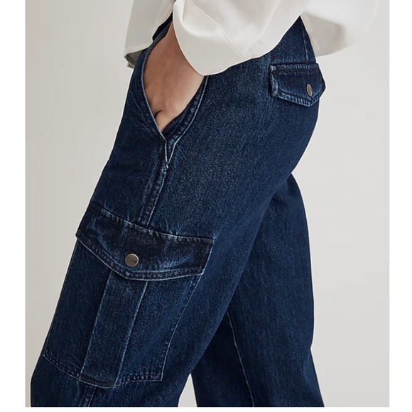 Madewell Low-Slung Straight Cargo Jeans in Martindale Wash Size 31 - Picture 4 of 16